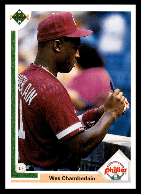 1991 Upper Deck Wes Chamberlain #626 Philadelphia Phillies MLB Baseball Rookie