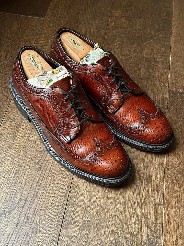 Zapatos de Vestir Stafford Ala Larga Punta de Ala Cuero Talla 10.5 Hechos en EE. UU. Foto 2 de 4