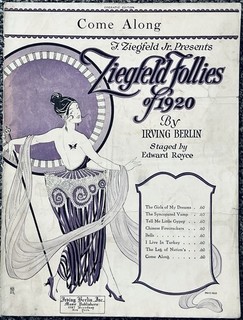 rare IRVING BERLIN sheet music COME ALONG from ZIEGFELD FOLLIES of 1920 Broadway