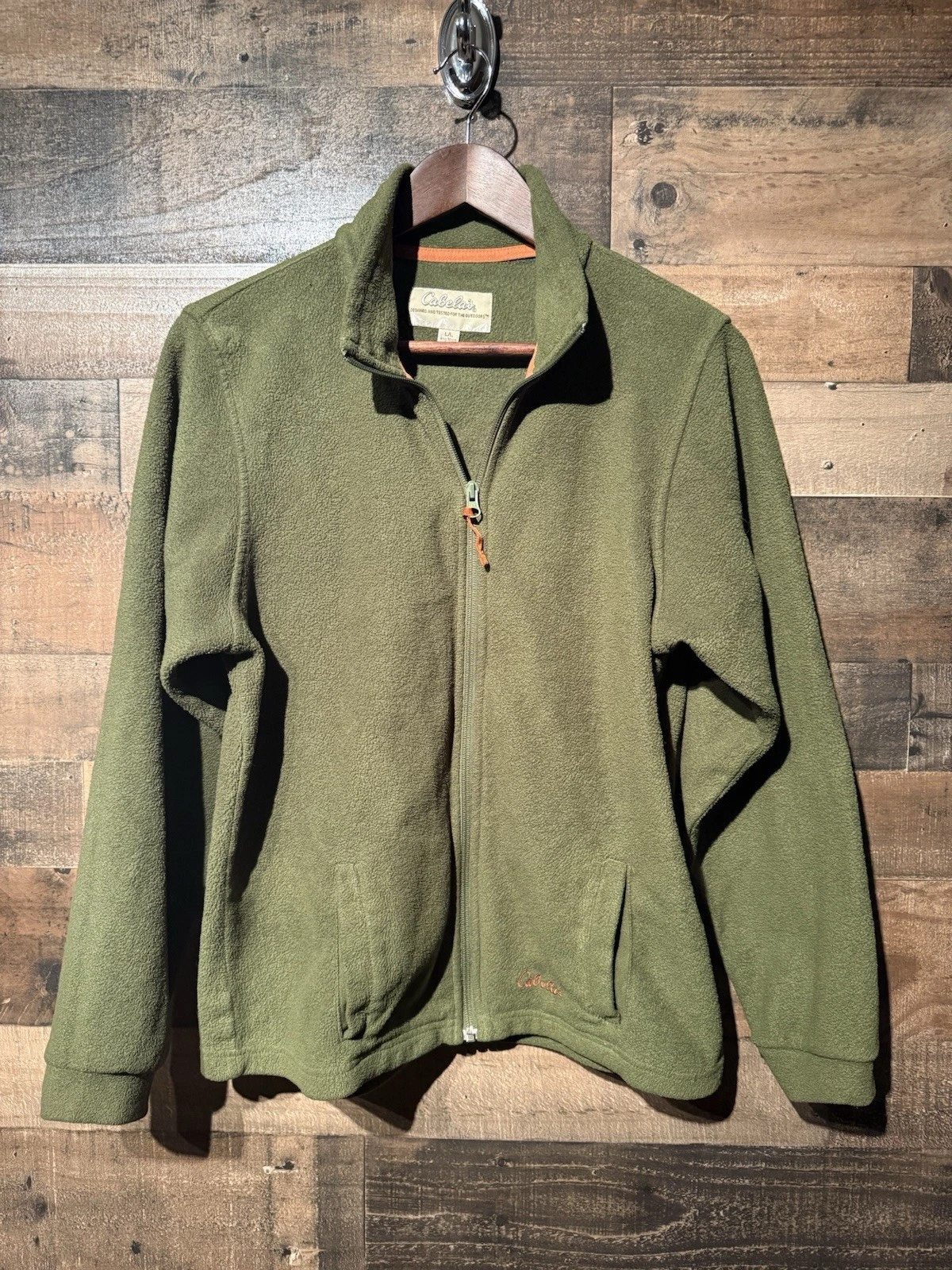 Cabela’s Unique Touch Fleece Jacket Large Olive Green W Pockets - Ships FAST!!!!