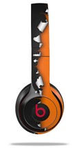 Skin Wrap for Beats Solo Wireless 2 3 4 Ripped Colors Black Orange SKIN ONLY