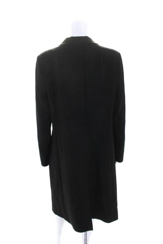 Akris Womens Knee Length Hidden Placket Blazer Jacket Black Wool Size 12 - Picture 3 of 6
