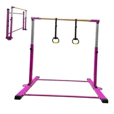 Gymnastics Bar for Kids Girls Ages 3-15 with Ring for 4.8FT PURPLE WITH RING