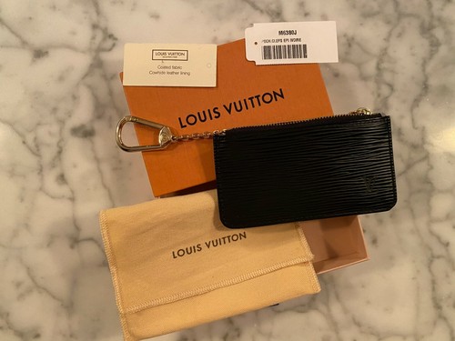NUOVI Auth Louis Vuitton Pochette SMO Nero EPI ml Key Coin LV CHIAVI Creme  | eBay