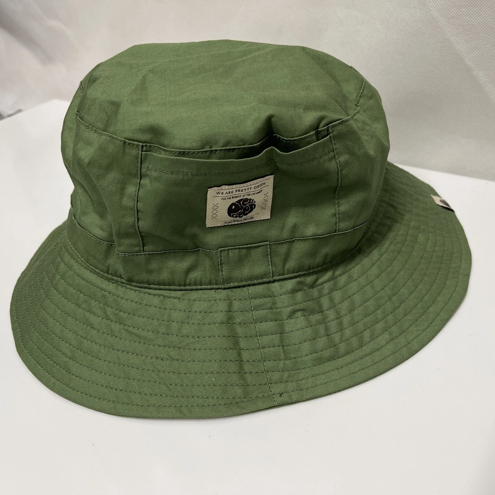 BNWT Pretty Green Mens Festival Bucket Hat, Size S-M, ~58cm , In Green