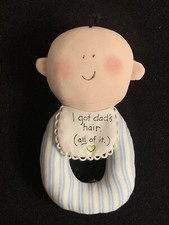 Eden Chuckles  I Got Dad  s Hair all of It   Vintage Bald Joke 1989 Baby Rattle