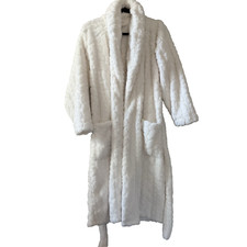 Pottery Barn Robe Women  s Medium Plush Fleece Ivory Shawl Collar