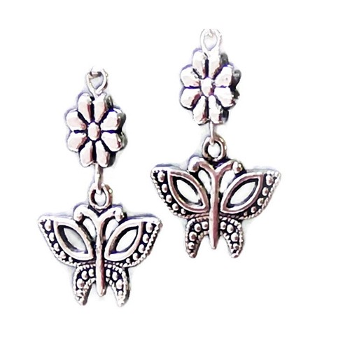 Earrings charm dragonfly, butterfly, peace dove,ladybird, choose clip on pierced - Picture 4 of 7