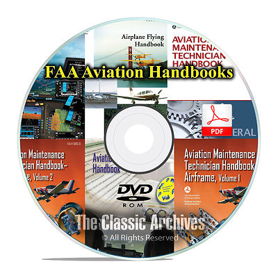FAA Pilot's Handbooks, Aviation Maintenance Technician Mechanic Books DVD CD F14