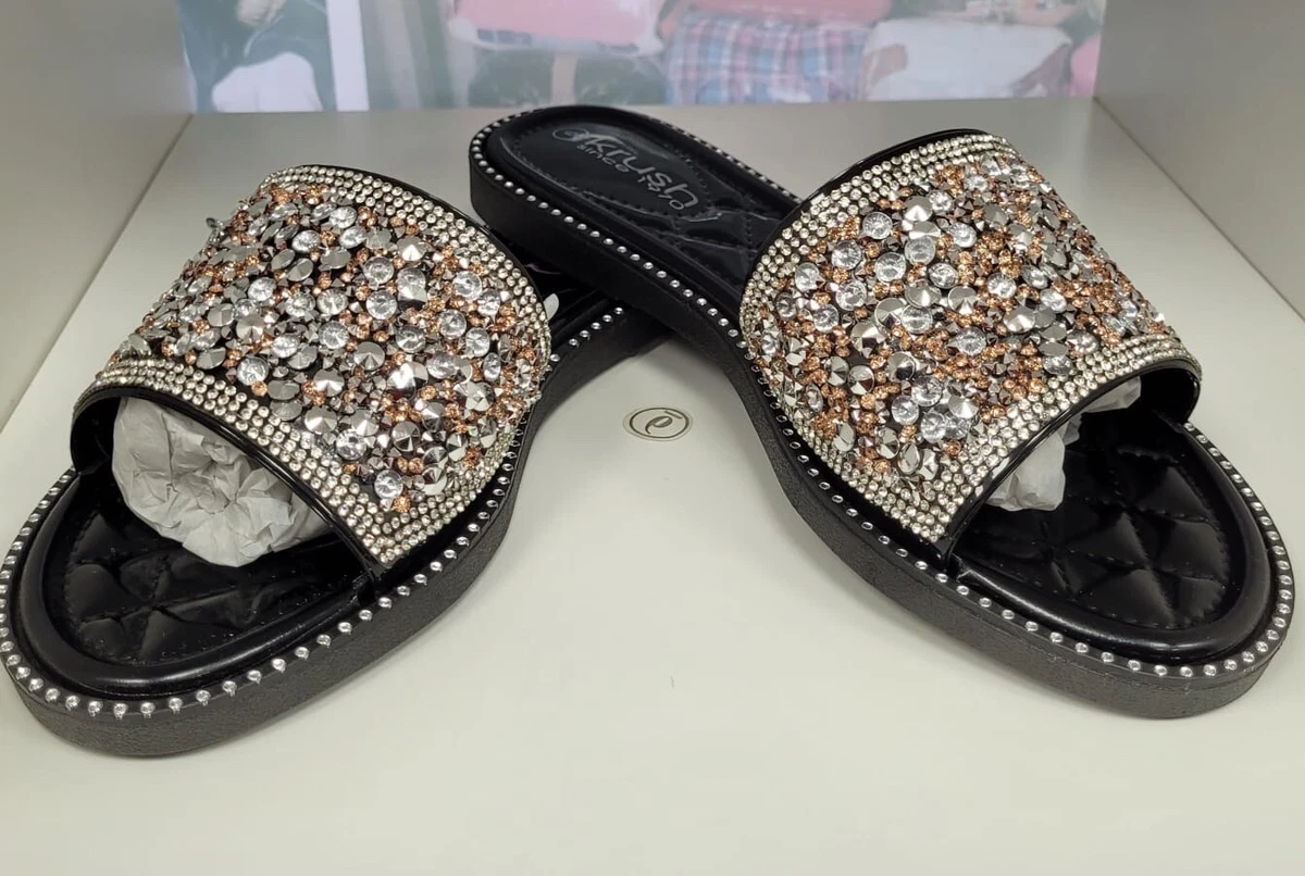 Slide rhinestone shop sandals
