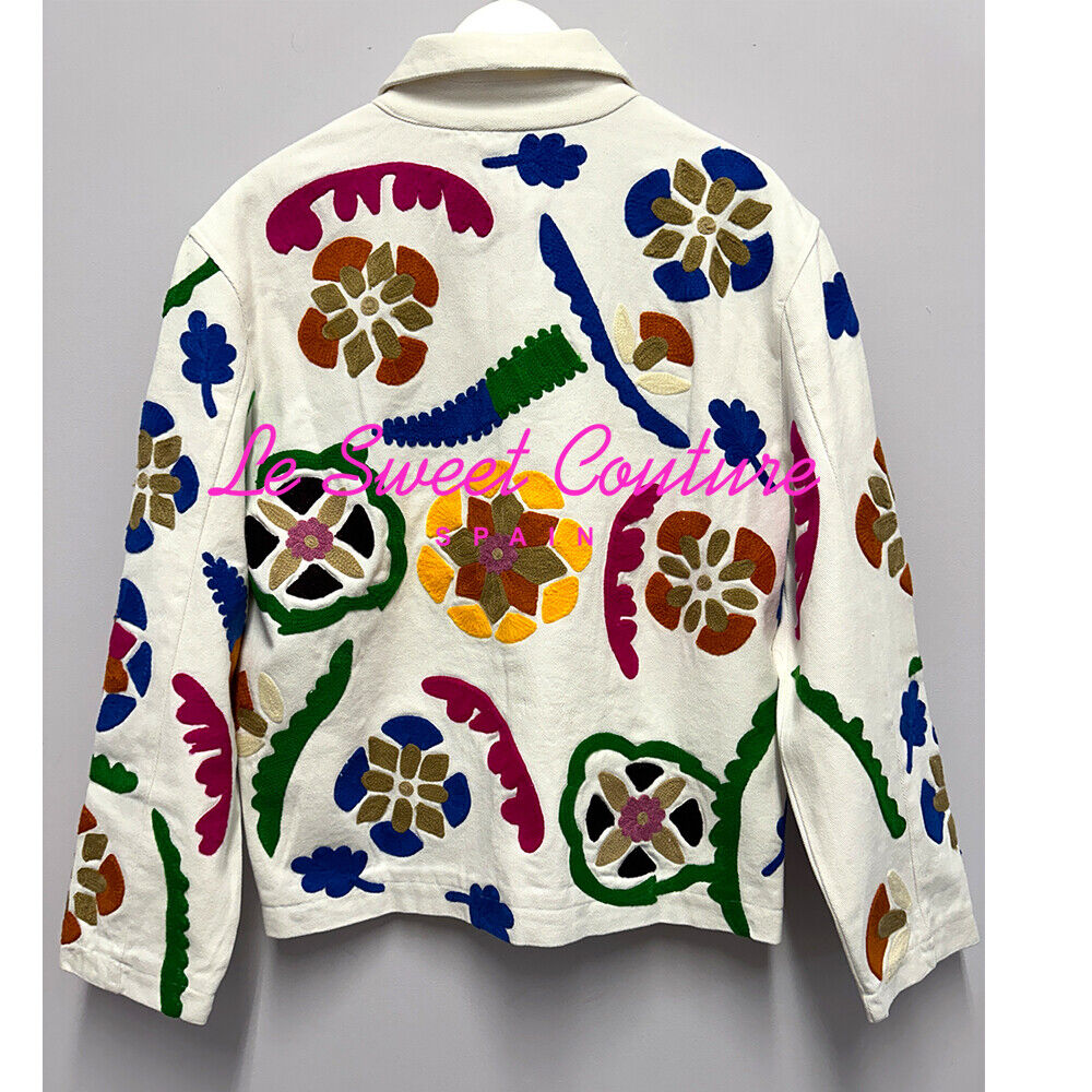 ZARA MAN NWT SS24 EMBROIDERED JACKET ECRU MULTICOLOURED ALL ZARA MAN NWT SS24 EMBROIDERED JACKET ECRU MULTICOLOURED ALL