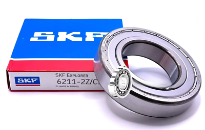NEW, SKF 6211 ZZ C3 DEEP GROOVE BALL BEARING, 55x100x21 mm METAL