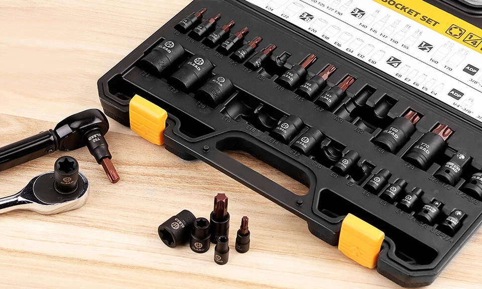 31PC Torx Bit Socket Set T8-T70 & E-Torx E4-E24 S2 Alloy Steel Star Premium CR-V - Image 2 of 4