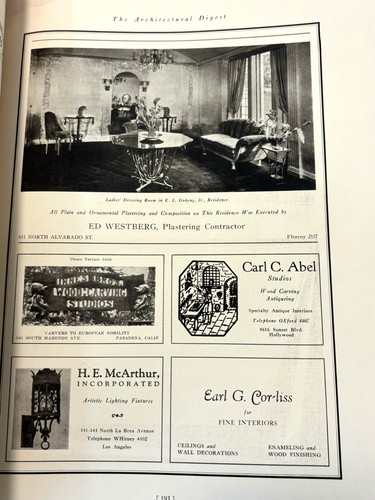 1929 Antique ARCHITECTURAL DIGEST 168pg CALIFORNIA ARCHITECTURE HOUSE PLANS Deco - Picture 20 of 24