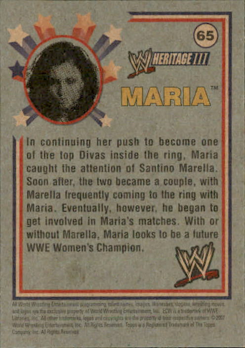 Maria 2007 Topps Heritage III WWE Card #65 | eBay