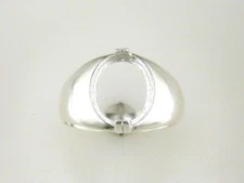 Mens Oval Cabochon Ring Setting Sterling Silver