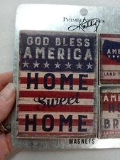 3pc Magnet Set God Bless America Primitives By Kathy