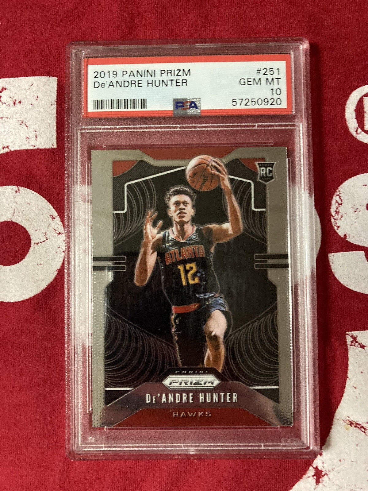 2019-20 Panini Prizm #251 De'Andre Hunter Hawks RC Rookie PSA 10 GEM MINT