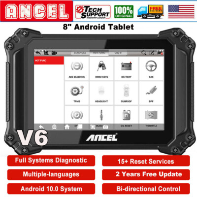 Ancel V6 Car OBD2 Scanner Diagnostic Tool Full Systems ECU Coding Bi-directional
