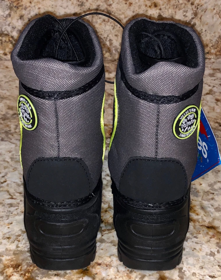 TOTES Fairy Grey Black Suede Canvas Winter Boots Toddler NEW Little Boys Sz 6 - Image 4 of 4