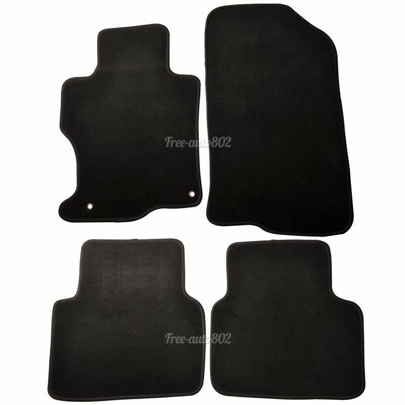 4PC For 0812 Honda Accord Floor Mats Carpets Front Rear Black Nylon