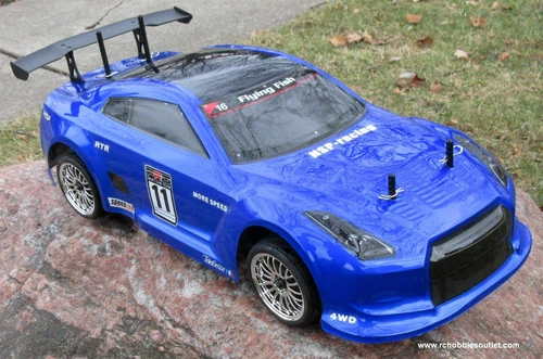 RC Brushless Electric Race Car HSP 1/10 Scale Pro LIPO 4WD 2.4G GTR-Blue