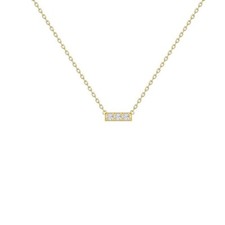 0.10 CT Round EF VS/SI Lab Grown Diamond Women's Bar Necklace 14K Yellow Gold