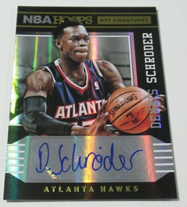 2014 15 Nba Hoops Hot Signatures Dennis Schroder Signed Autographed Card 65 Ebay