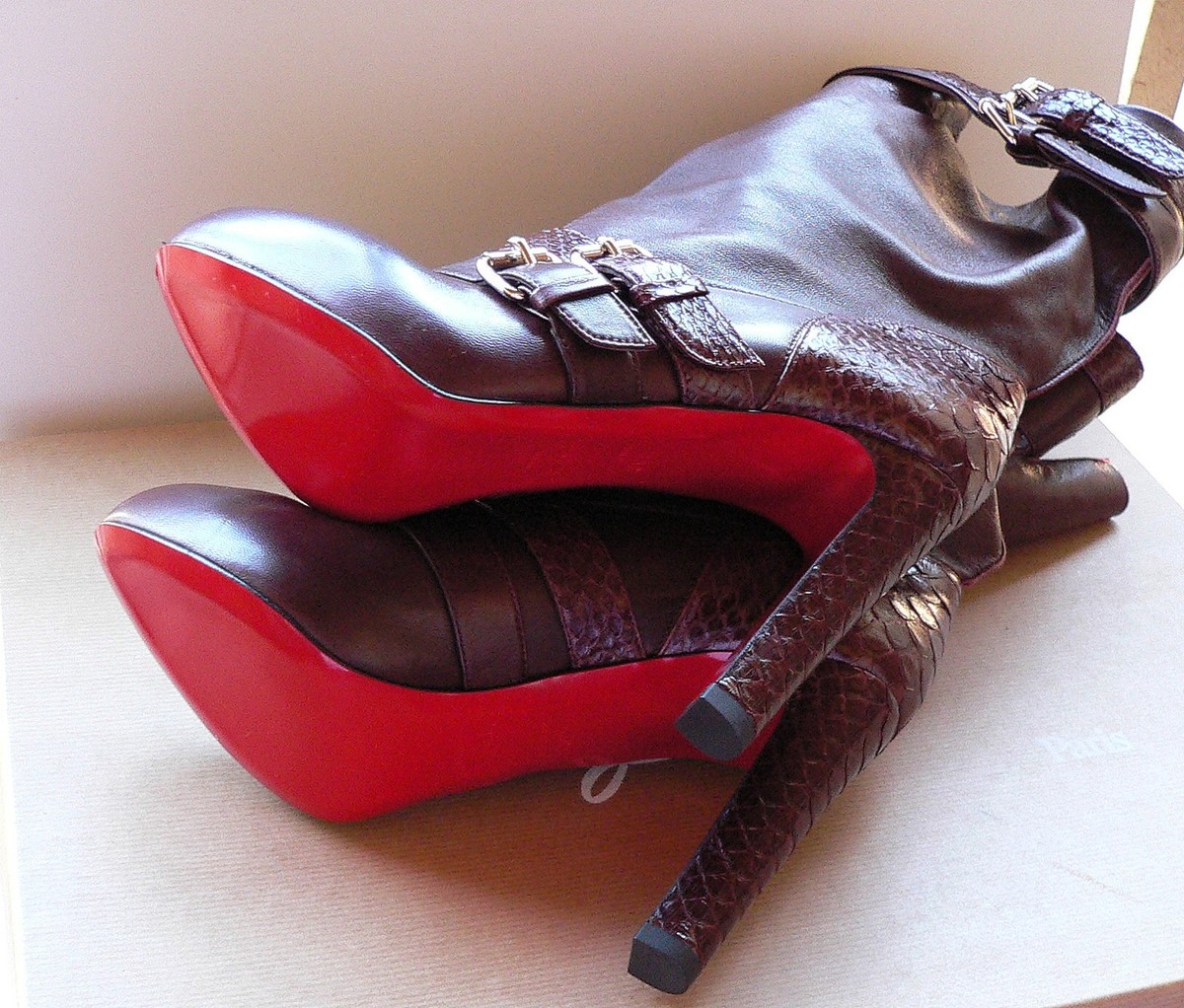 Christian Louboutin Loubi Bike Python Boots 39,5 | eBay