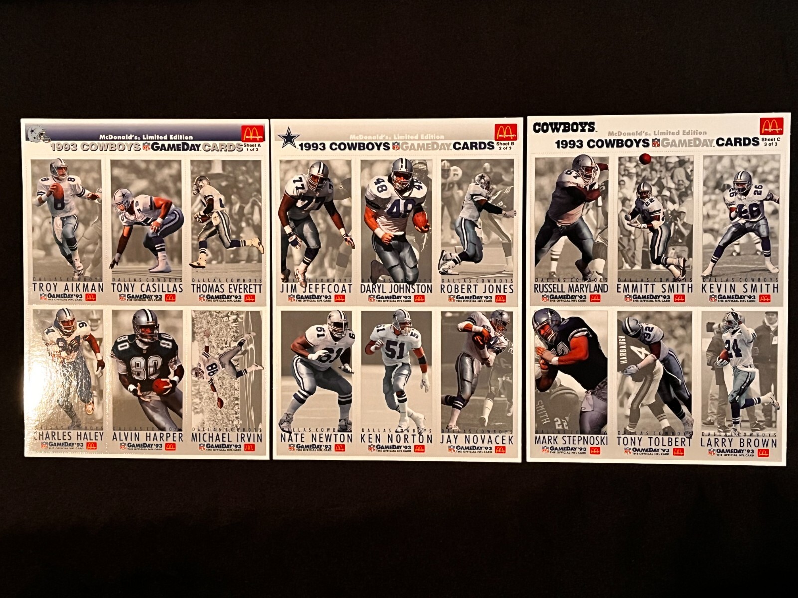 (2) 1993 McDonalds GameDay DALLAS COWBOYS Troy Aikman, Emmitt Smith