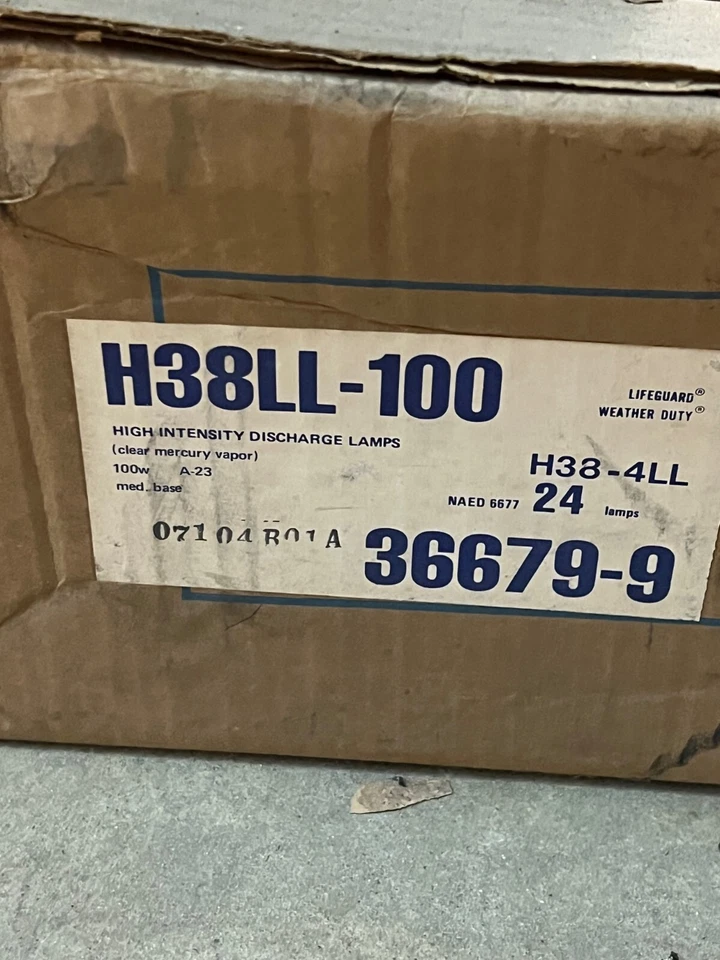 H38LL-100 A23 100W Clear Mercury Vapor Lifeguard Weather Duty Light Bulb 366799 - Image 3 of 3
