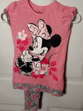 Girls Minnie Mouse pink tunic with leggings size 5/6 by Disney