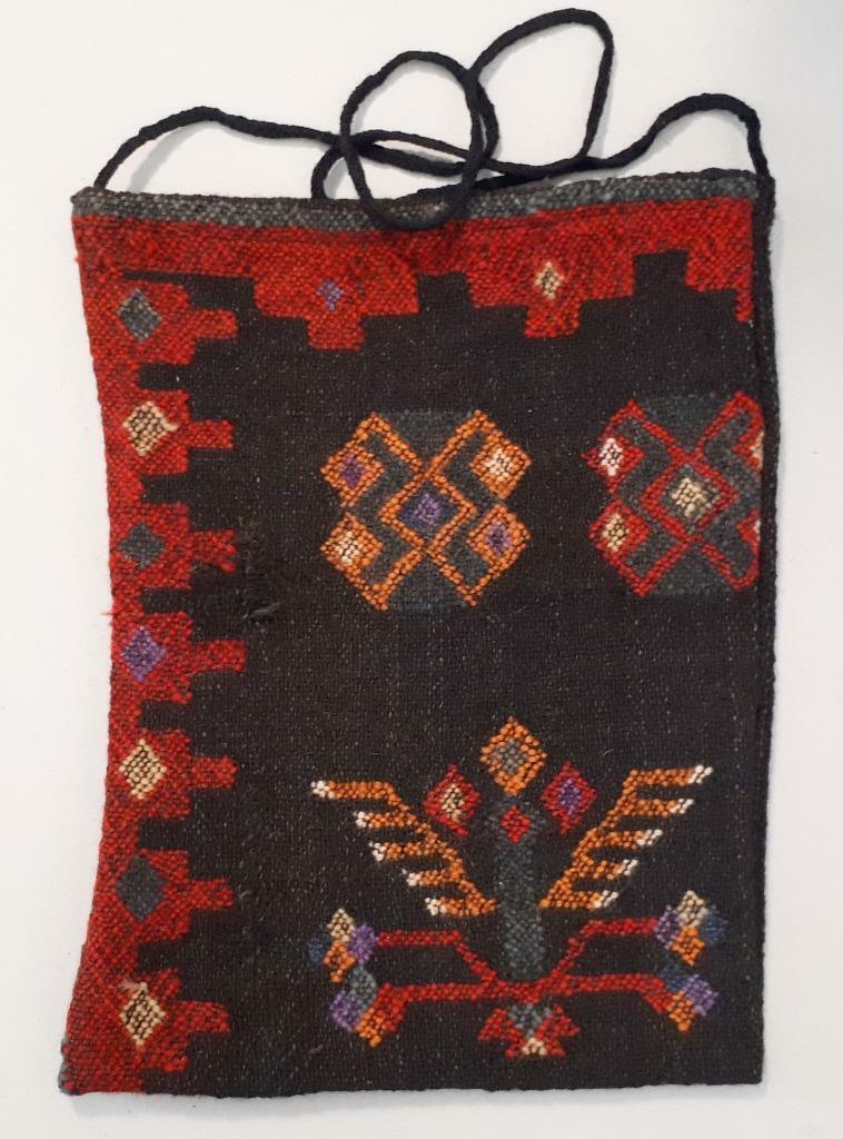 GREECE GREEK OLD   HANDWOVEN  PATCHWORK  WOOL BAG  IN TRADITIONAL DESIGN 31x41cm