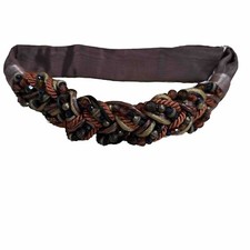 VTG 80s DISCO CAROLYN TANNER DESIGNS INC. ADJUSTABLE BRAIDED BEADED, BELT