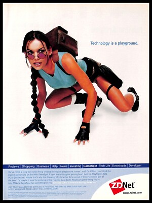 2000 Lara Croft (Lara Weller Model) Tomb Raider Retro PRINT AD ZD