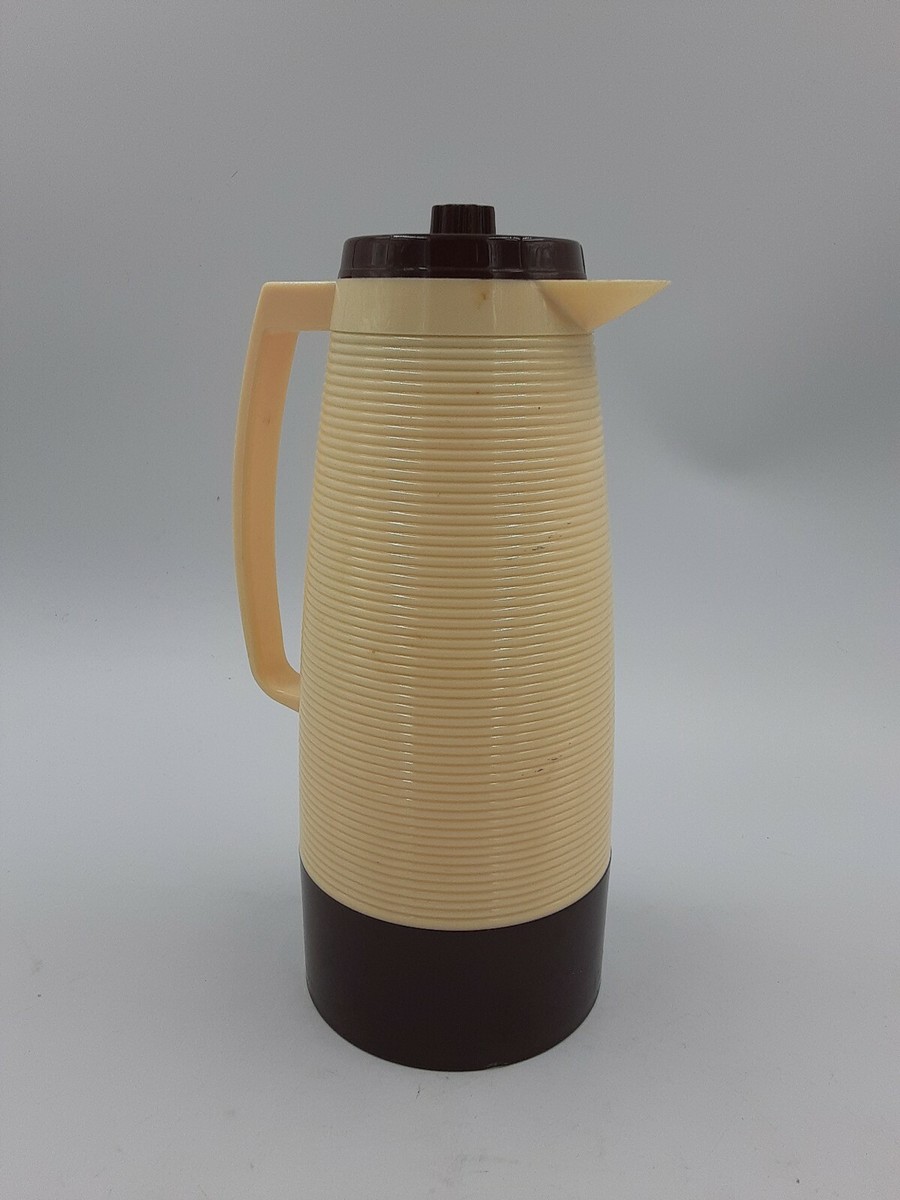 Classic Aladdin VACUUM PITCHER 1 Quart Brown White 70s Retro TENN
