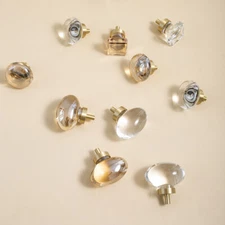 Brass Acrylic Pigeon Egg Wardrobe Door Knob Cupboard Drawer Pull Cabinet Handle