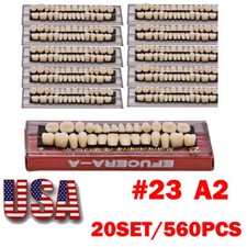 20 Sets Denture 23 Shade A2 Acrylic Resin Full Set Teeth Upper Lower Dental USA