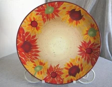 Pfaltzgraff Evening Sun Hand Painted Floral Sunflower Stoneware 12" Dinner Plate