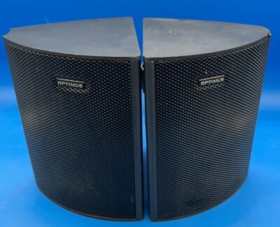 OPTIMUS 40-4055 Triangle Reflecting Full Range Speakers Tested & Working *Read