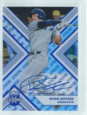 RYAN JEFFERS 2018 ELITE EXTRA ASPIRATIONS ON CARD AUTO BLUE PROSPECT #D 45/50