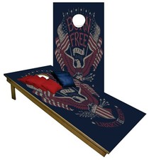 CORNHOLE BEANBAG TOSS GAME w Bags Game Board Declaration of Independence Set