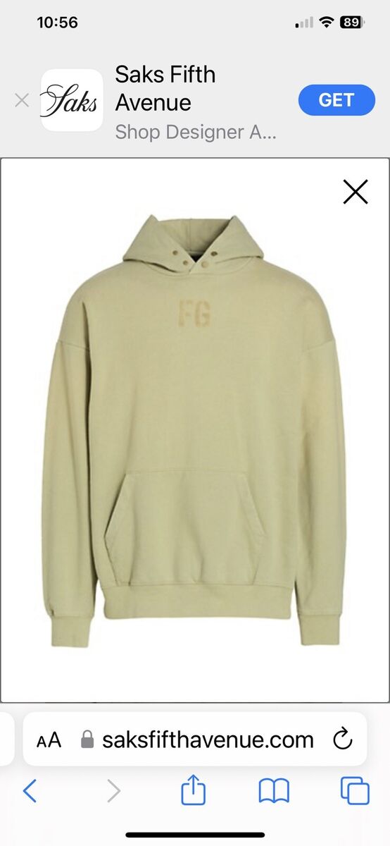 Fear of Gods FG hoodie Seventh Collection in Vintage Matcha Fear of Gods FG hoodie Seventh Collection in Vintage Matcha