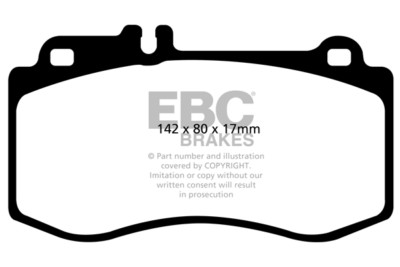 EBC Yellowstuff Front Pads for Mercedes E Class Estate S212 E350 3.5 Sport 09>16