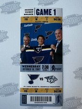2007 Nashville Predators at St Louis Blues Ticket 10/10/07 Kariya 2 Assists