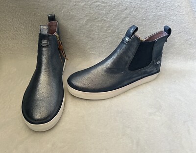 Sperry Chelsea Boots Crest Girls Sz 6 M Blue Bootie Mid Top Sneakers *Flaw