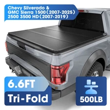 6.6FT Hard Tri-Fold Tonneau Cover Truck Bed for 07-25 Silverado/Sierra 1500