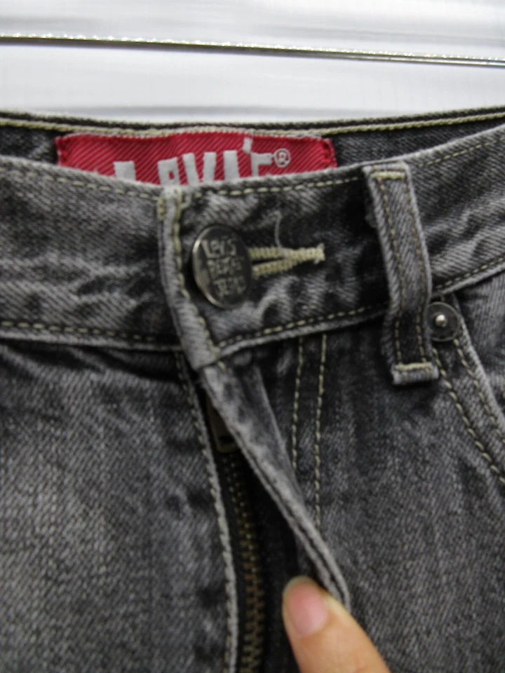 Jeans Levis 514 Niños Jóvenes 18 Gris Ajustado Recto Y2K Denim Rojo Pestaña Logo 29X29 Foto 2 de 4