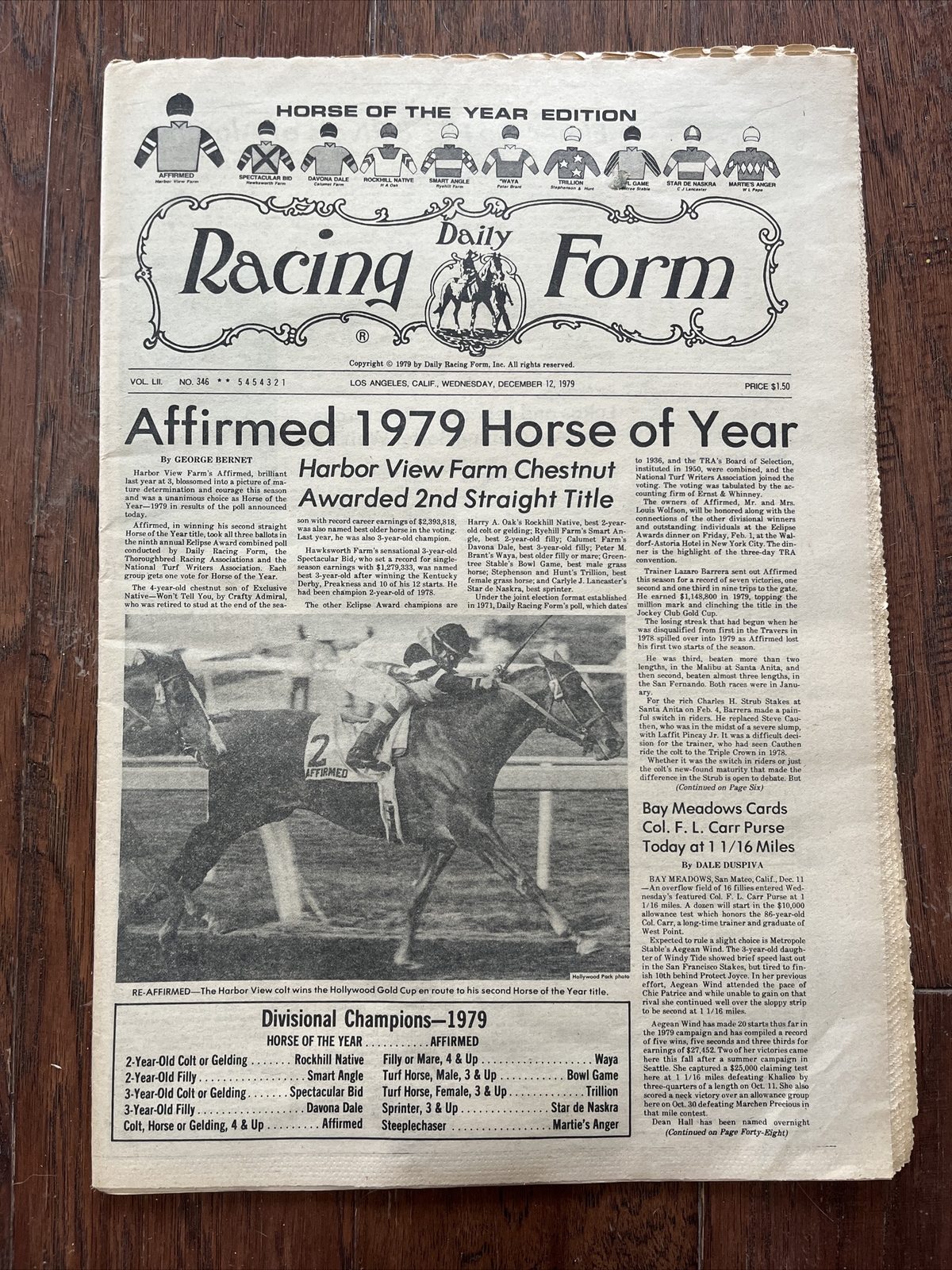 daily-racing-form-1979-affirmed-horse-of-the-year-vgc-horse-racing