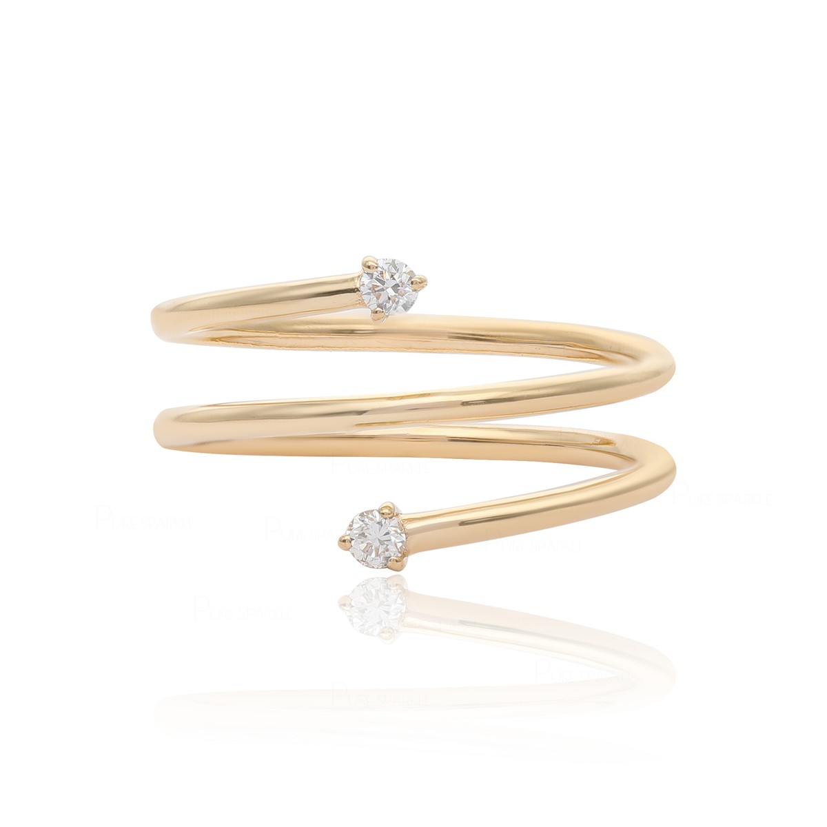 14K Gold Lab-Created Diamond Wrap Ring Fine Jewelry Size